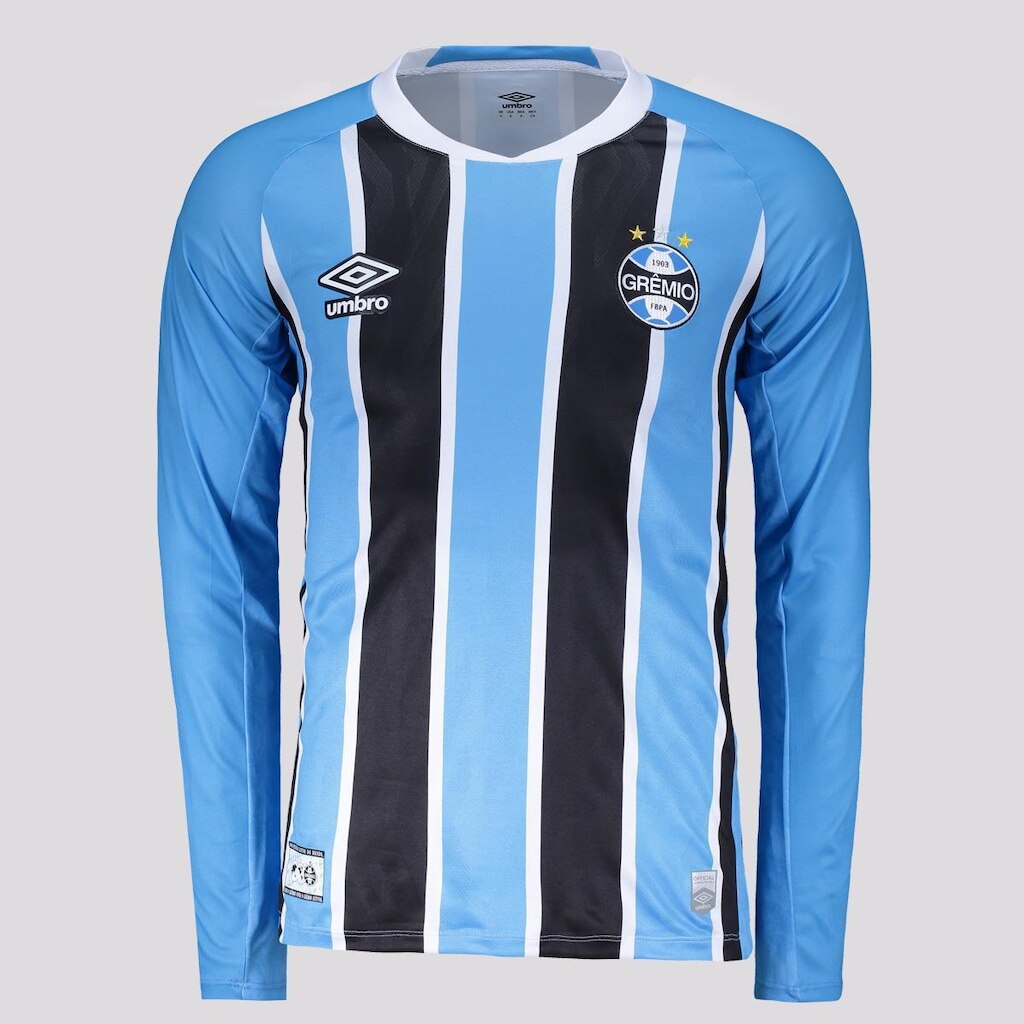 Camisa Umbro Grêmio I 2025 Manga Longa Patch Sul-Americana