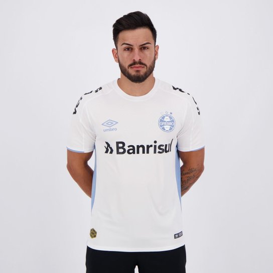 Camisa Umbro Grêmio II 2019 Jogador com Patrocínio - Branco Menor preço em Camisa Umbro Grêmio II 2019 Jogador com Patrocínio - Branco