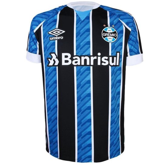 Camisa Umbro Masculina Grêmio Oficial I 2020 Torcedor Nº10 - Azul+Preto Menor preço em Camisa Umbro Masculina Grêmio Oficial I 2020 Torcedor Nº10 - Azul+Preto