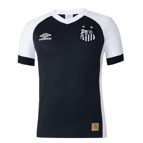 CAMISA UMBRO SANTOS RETRO 1980/2022 MASCULINA - Preto Menor preço em CAMISA UMBRO SANTOS RETRO 1980/2022 MASCULINA - Preto