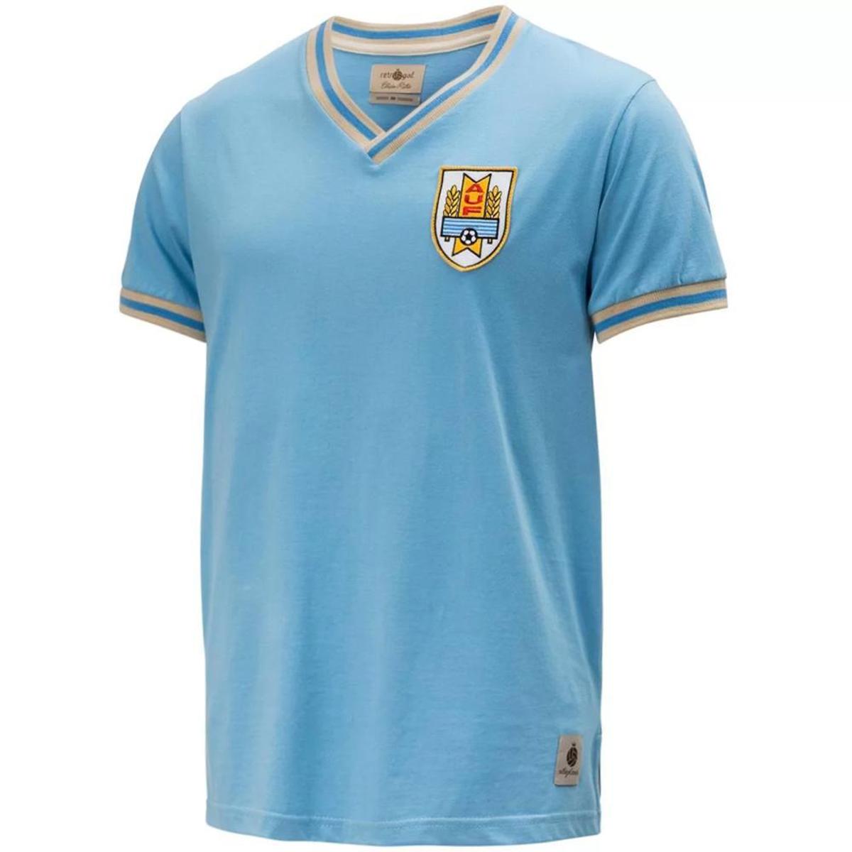 Camisa Uruguai Plus Size Retrô Masculina Menor preço em Camisa Uruguai Plus Size Retrô Masculina