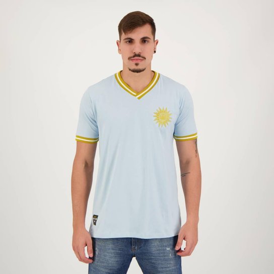 Camisa Uruguai Retrô Azul - Azul Menor preço em Camisa Uruguai Retrô Azul - Azul