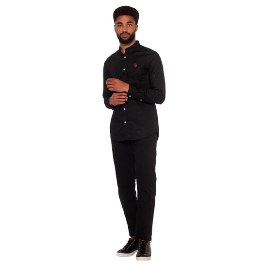 Camisa U.S. Polo Assn Masculina Classic Comfort Fit Mag Icon Preta