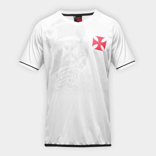 Camisa Vasco Caravela Masculina - Branco Menor preço em Camisa Vasco Caravela Masculina - Branco