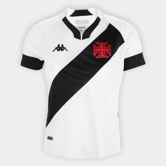 Camisa Vasco II 22/23 s/n° Torcedor Kappa Feminina - Branco+Preto Menor preço em Camisa Vasco II 22/23 s/n° Torcedor Kappa Feminina - Branco+Preto