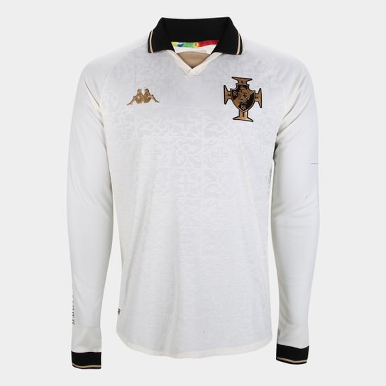 Camisa Vasco III 22/23 s/n° Jogador Kombat Kappa Manga Longa Masculina - Off White Menor preço em Camisa Vasco III 22/23 s/n° Jogador Kombat Kappa Manga Longa Masculina - Off White