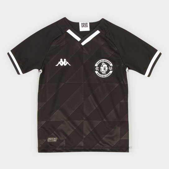 Camisa Vasco Infantil III 21/22 s/n° Torcedor Kappa - Preto Menor preço em Camisa Vasco Infantil III 21/22 s/n° Torcedor Kappa - Preto
