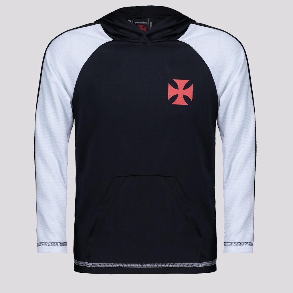 Camisa Vasco Laçado Manga Longa Infantil Preta