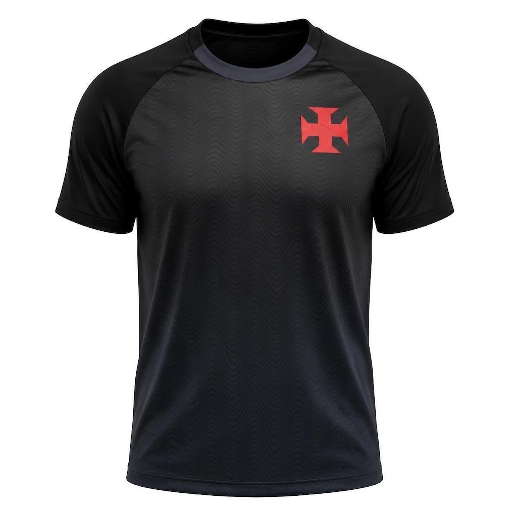 Camisa Vasco Masculina Grifo Preta Licenciada