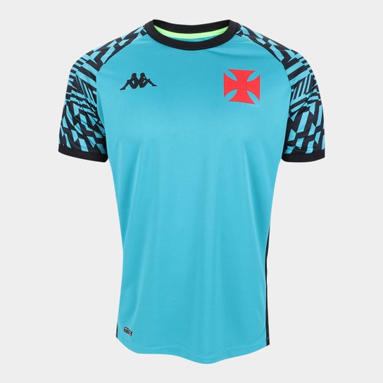 Camisa Vasco Treino 21/22 Kappa Masculina - Preto+Azul Menor preço em Camisa Vasco Treino 21/22 Kappa Masculina - Preto+Azul