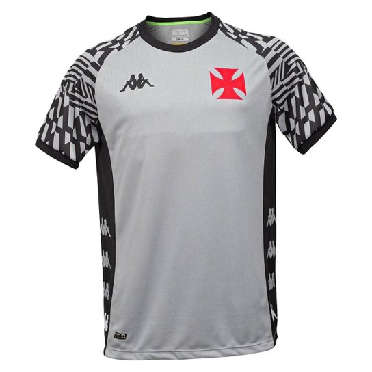 Camisa Vasco Treino Comissão Cinza Kappa Oficial - Cinza Claro Menor preço em Camisa Vasco Treino Comissão Cinza Kappa Oficial - Cinza Claro