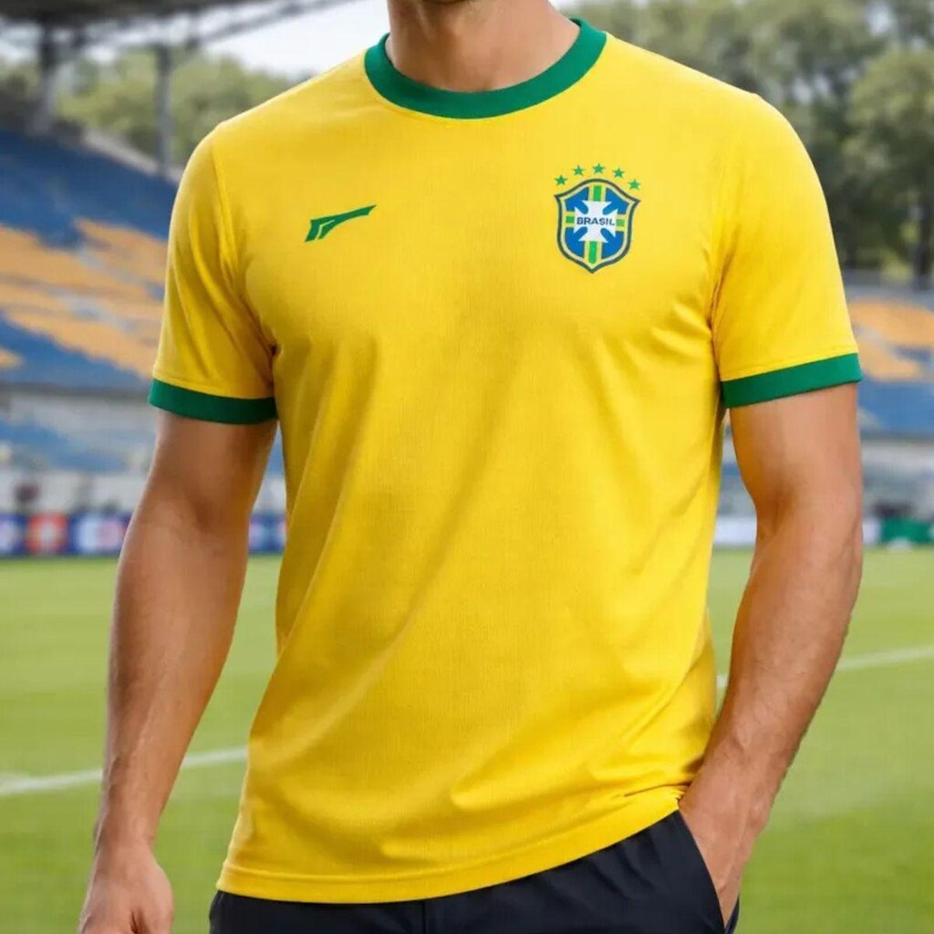 Camisa Verde e Amarela do Brasil Casual e Leve