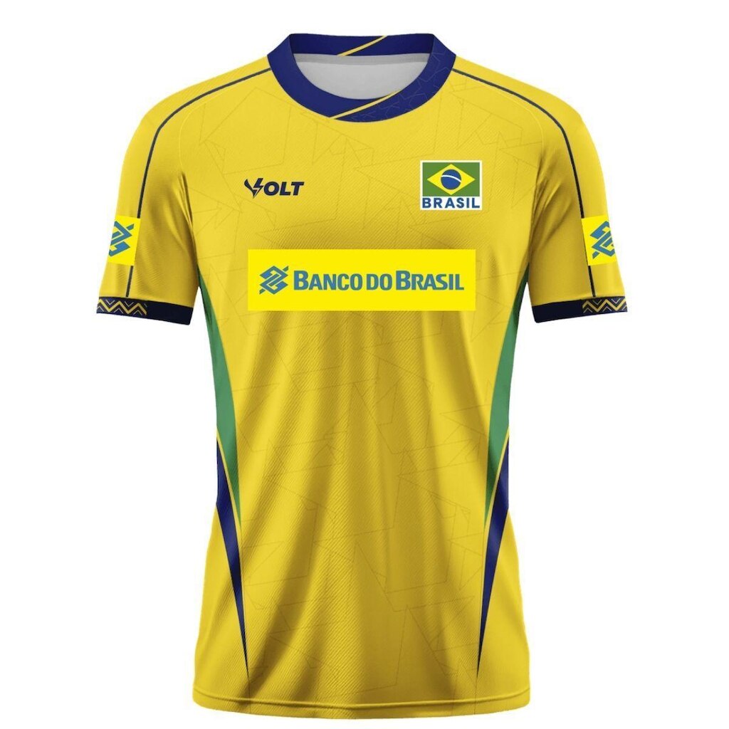 Camisa Vôlei Volt Brasil CBV Oficial Masculino Amarela