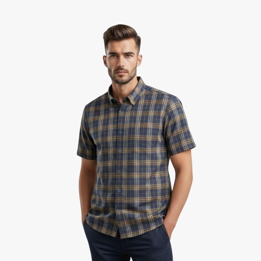 Camisa Xadrez Algodão Manga Curta Medson