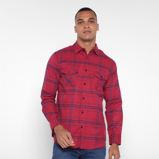 Menor preço em Camisa Xadrez Manga Longa Broken Rules Masculina - Vinho