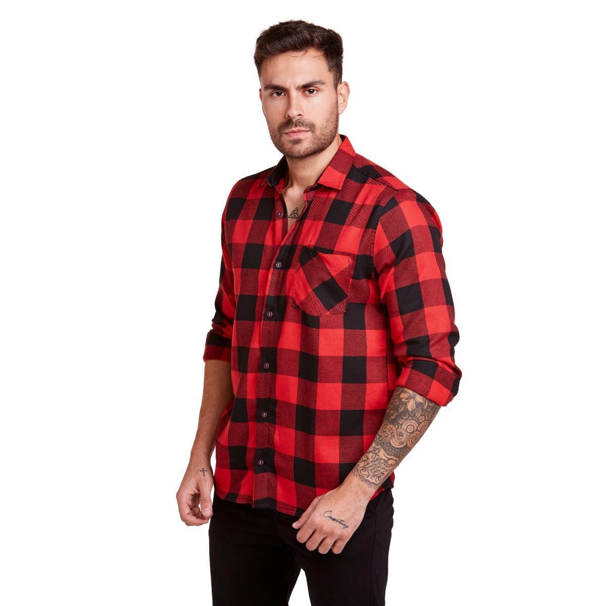 Camisa Xadrez Masculino Flanelado Manga Longa Menor preço em Camisa Xadrez Masculino Flanelado Manga Longa