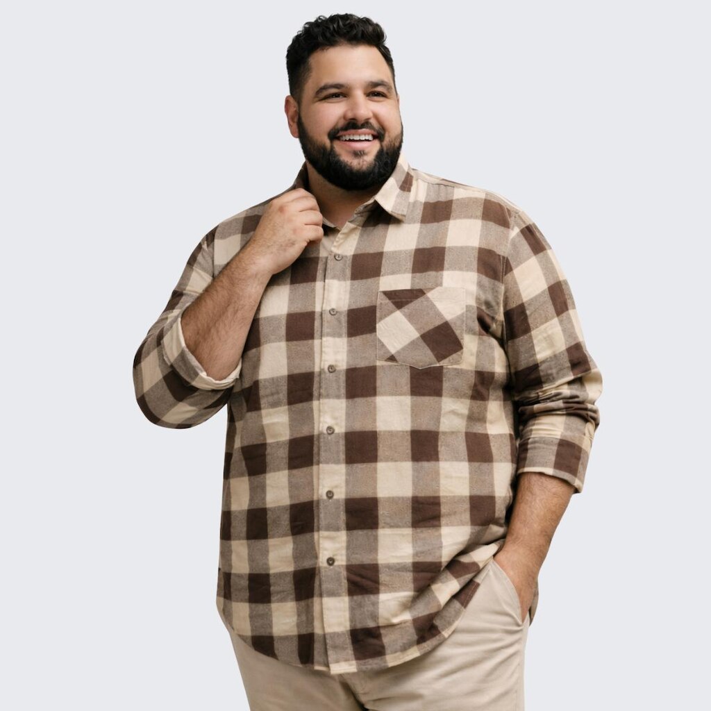 Camisa Xadrez Plus Size Masculina Manga Longa Flanelada