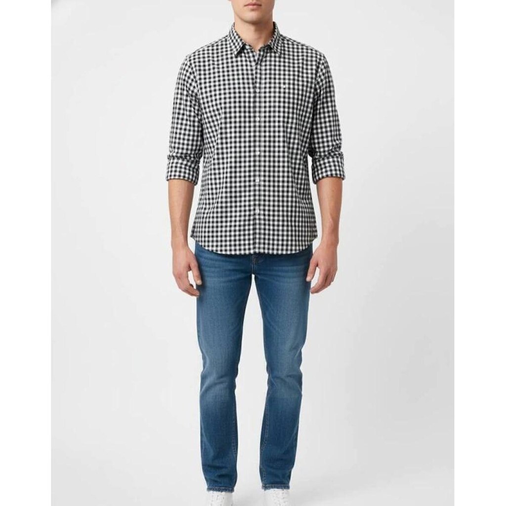 Camisa Xadrez Preta e Branca Amazon Essentials Regular Fit - B07J3F-BPRN
