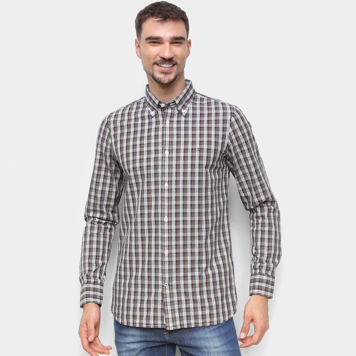 camisa xadrez feminina tommy hilfiger