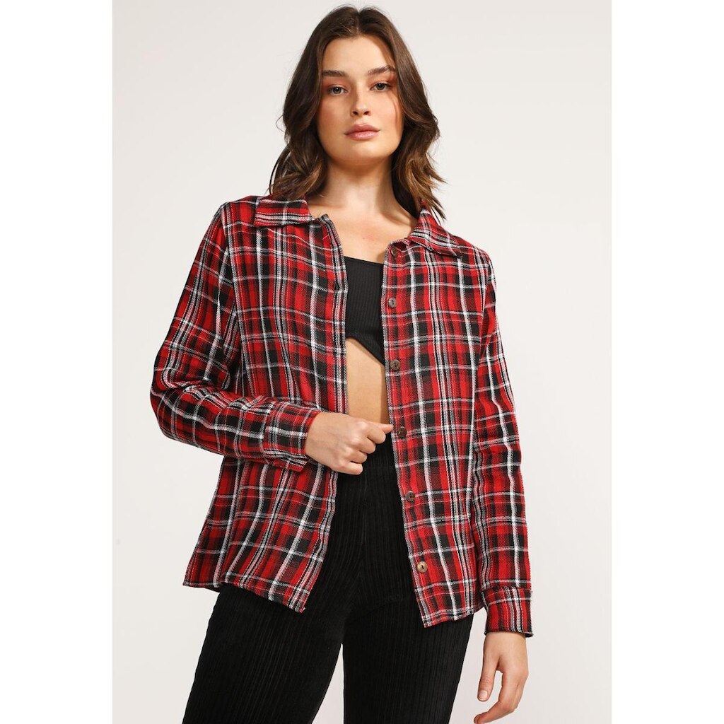 Camisa Xadrez Vermelha Flanelada
