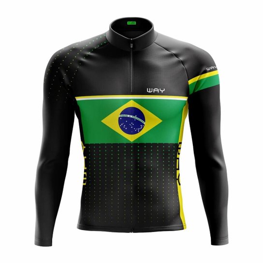 Camisas de Ciclismo Masculina Manga Longa Proteção Solar Slim Com Bolsos Mtb - Preto+Verde Claro Menor preço em Camisas de Ciclismo Masculina Manga Longa Proteção Solar Slim Com Bolsos Mtb - Preto+Verde Claro