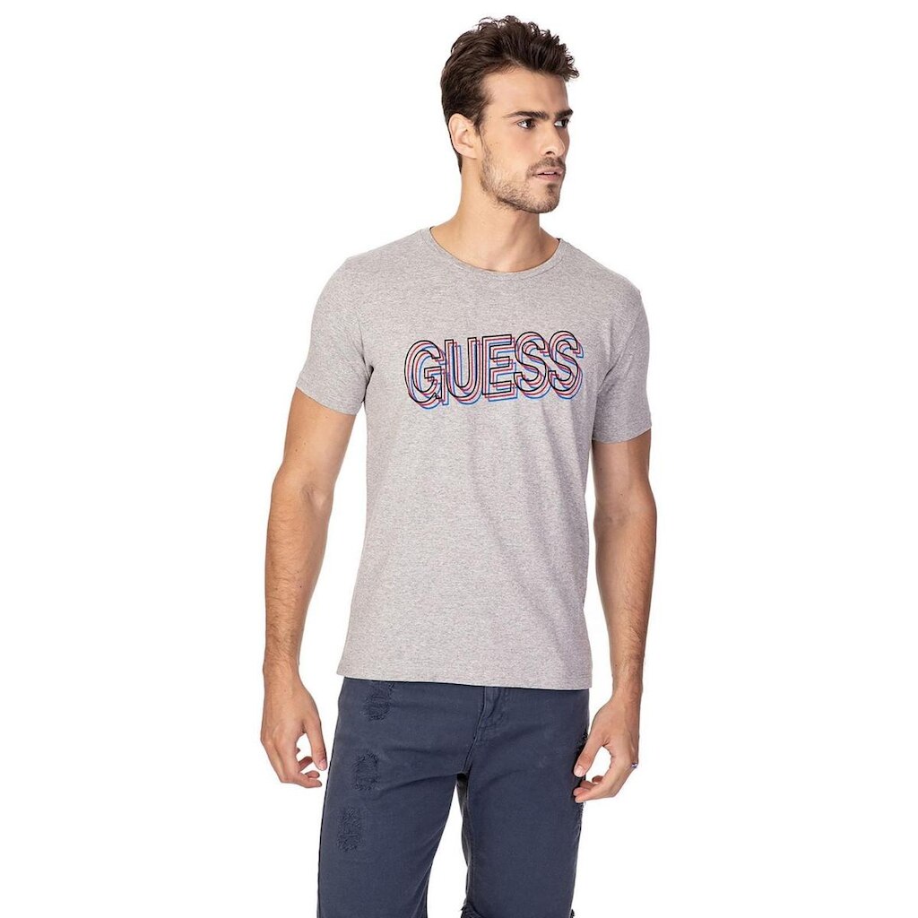 Camiseta 3d Guess Cinza