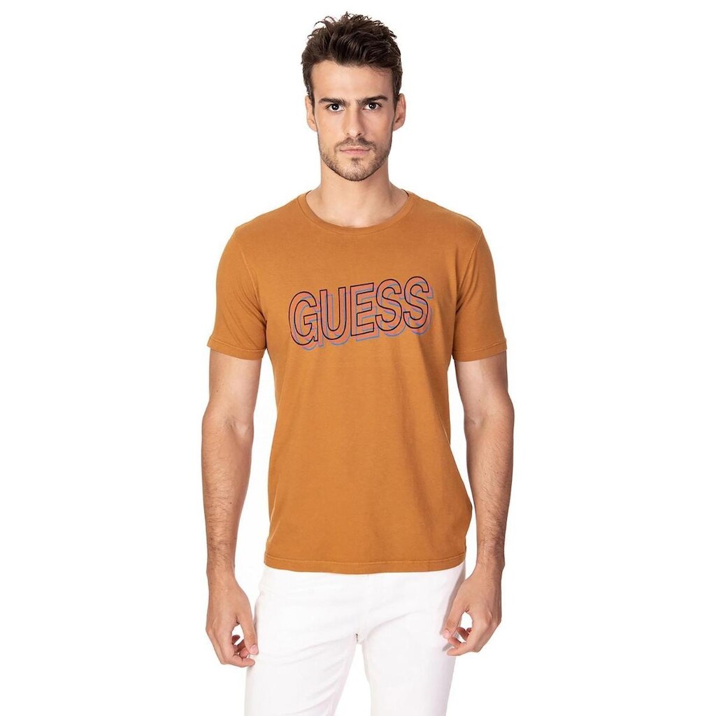 Camiseta 3d Guess Marrom