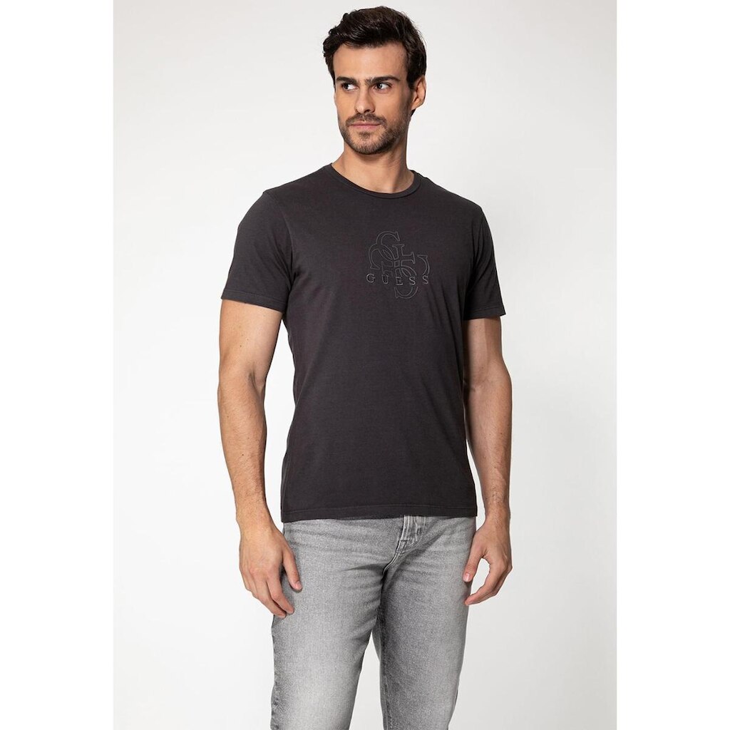Camiseta 4G Bordado Cinza Escuro