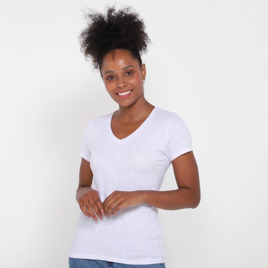Menor preço em Camiseta Abrange Básica Feminina - Branco