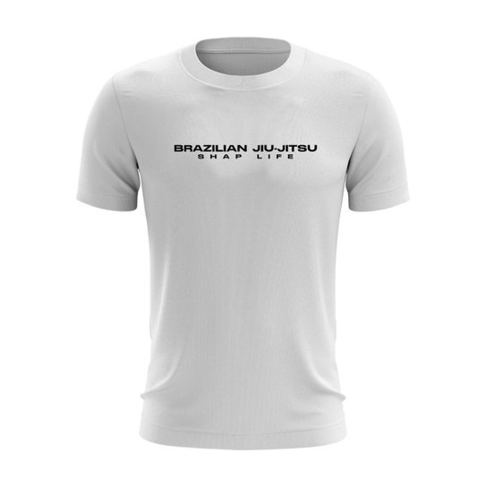 Camiseta Academia Shap Life Brazilian Jiu Jitsu Treino - Branco Menor preço em Camiseta Academia Shap Life Brazilian Jiu Jitsu Treino - Branco