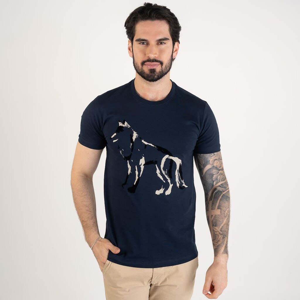 Camiseta Acostamento Azul Marinho Shadow Suede
