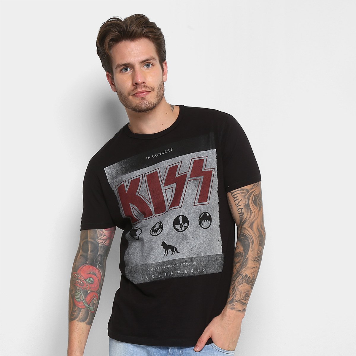 camiseta kiss masculina