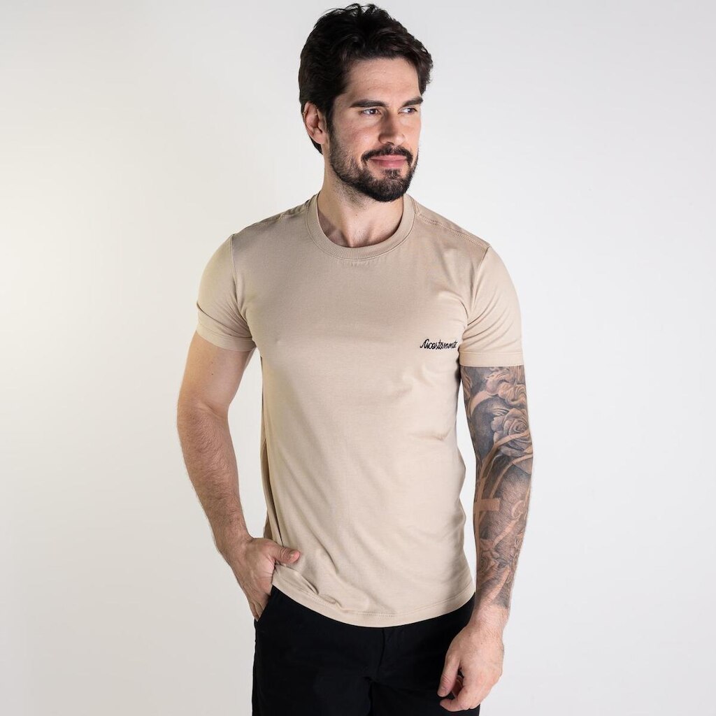 Camiseta Acostamento Casual Bege