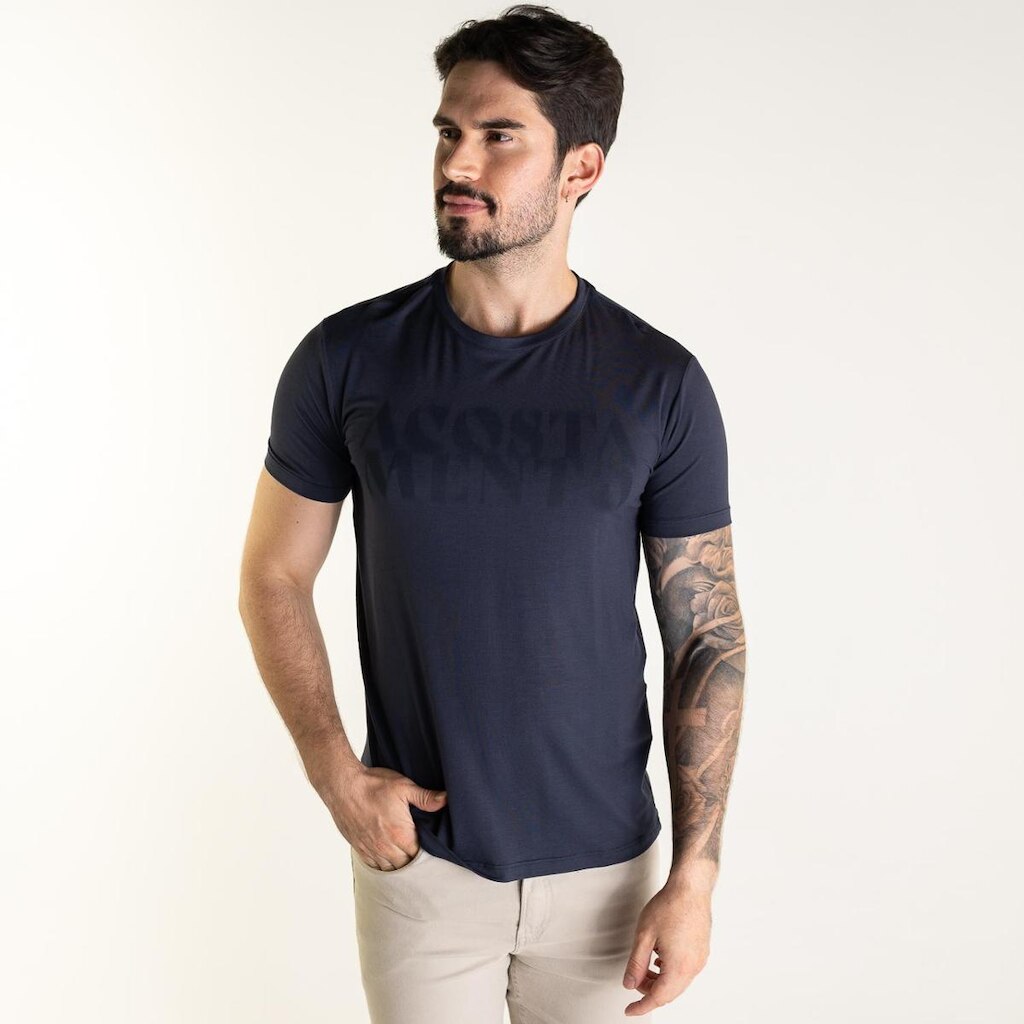 Camiseta Acostamento Modal Estampada Masculina