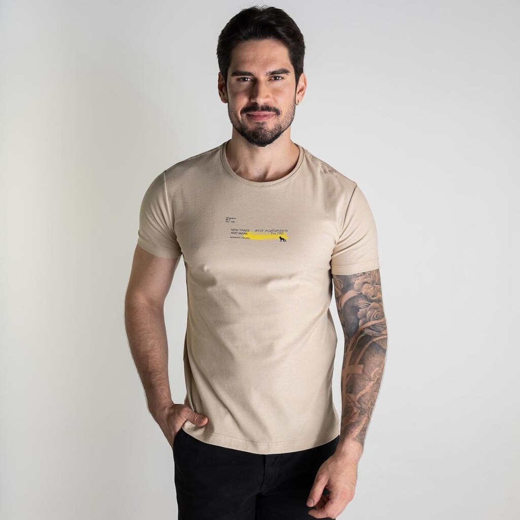 Camiseta Acostamento New Trade And Mark Bege