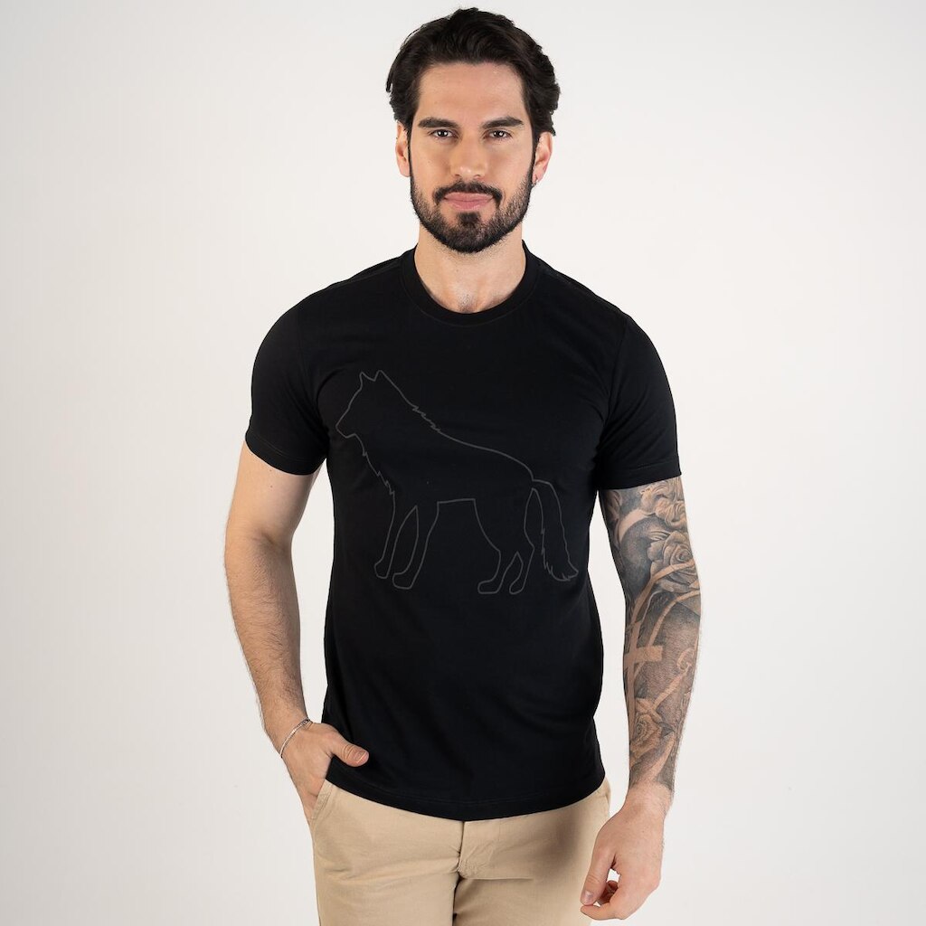 Camiseta Acostamento Wolf Alto Relevo reta