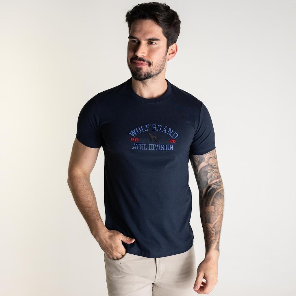 Camiseta Acostamento Wolf Brand Marinho