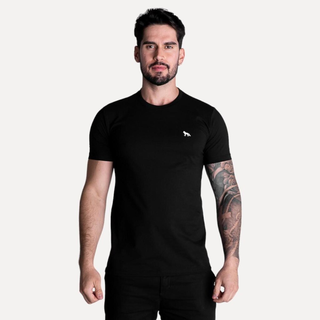 Camiseta Acostamento Wolf Casual Preta
