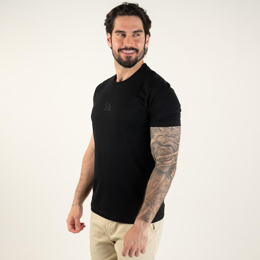Camiseta Acostamento Wolf Circle Preta