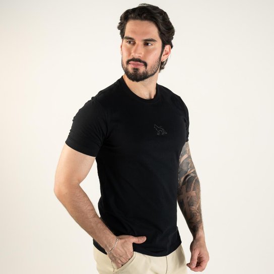 Camiseta Acostamento Wolf Circle Preta