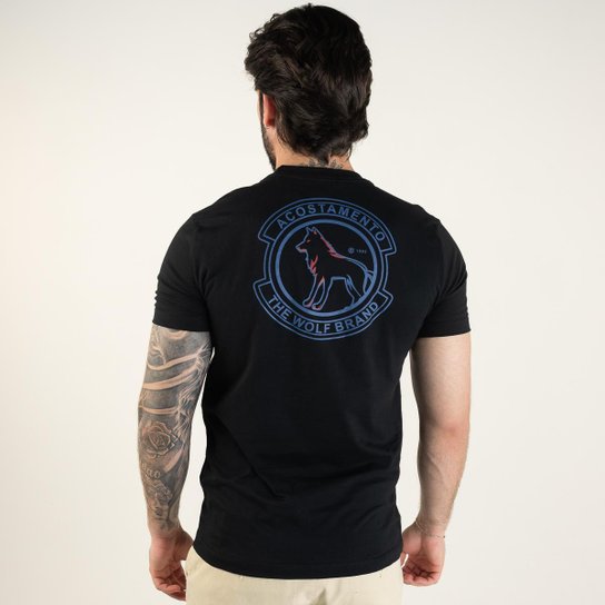 Camiseta Acostamento Wolf Circle Preta