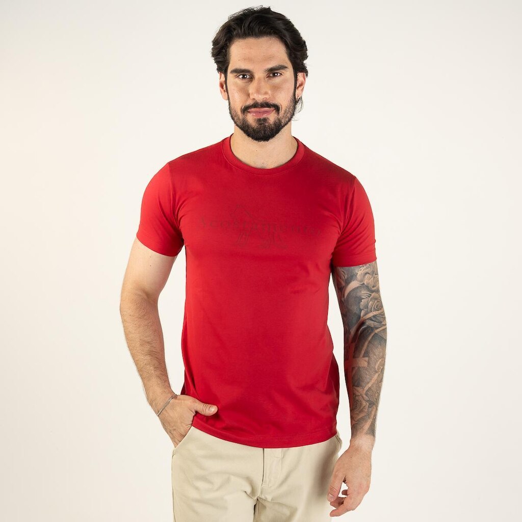 Camiseta Acostamento Wolf Escrita Vermelha