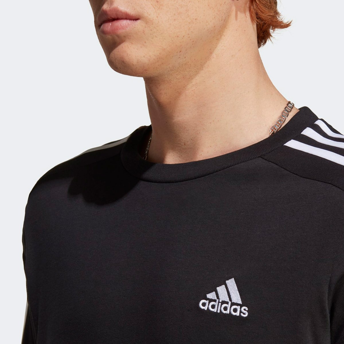 Camiseta Adidas Listras Masculina Preto+Branco Netshoes