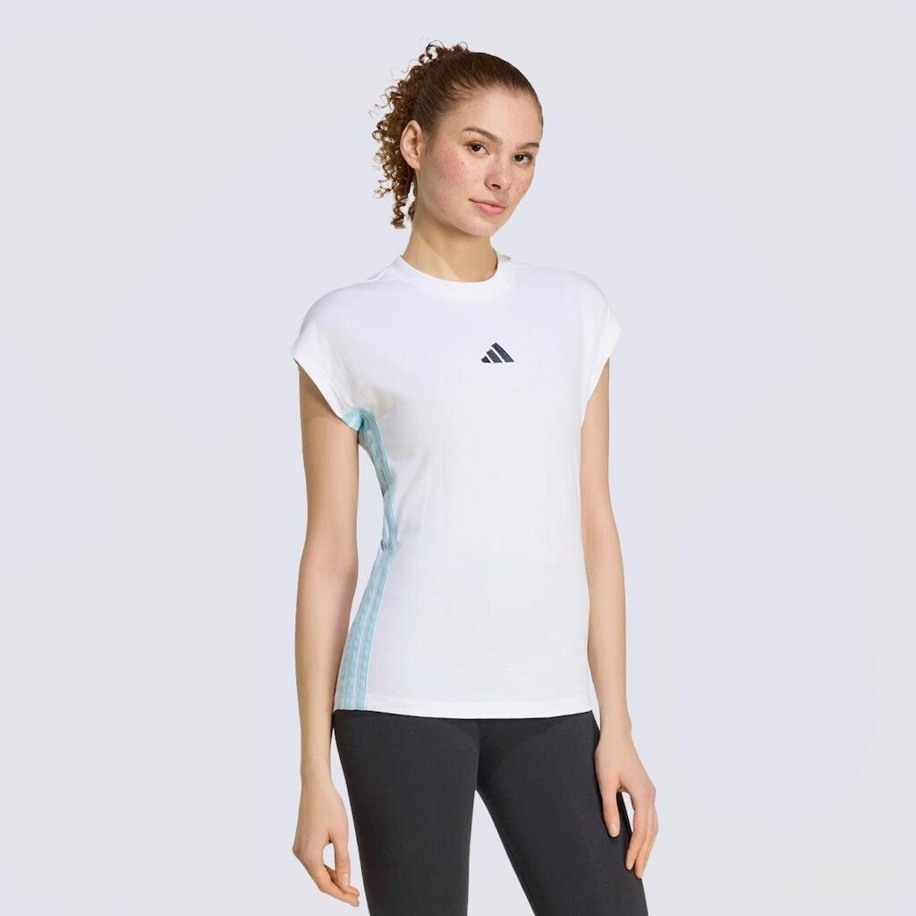 Camiseta Adidas 3 Listras SJ Feminina