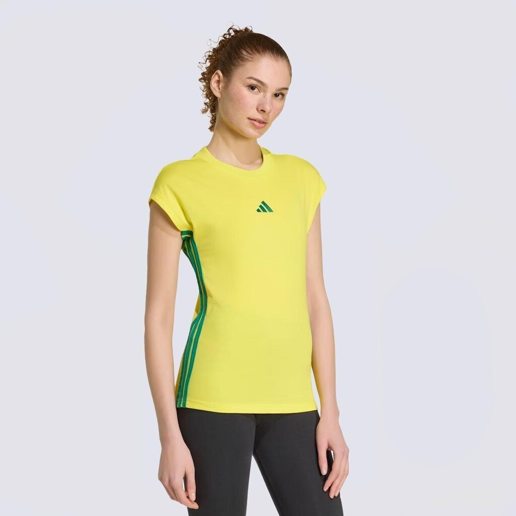 Camiseta Adidas 3 Listras SJ Feminina