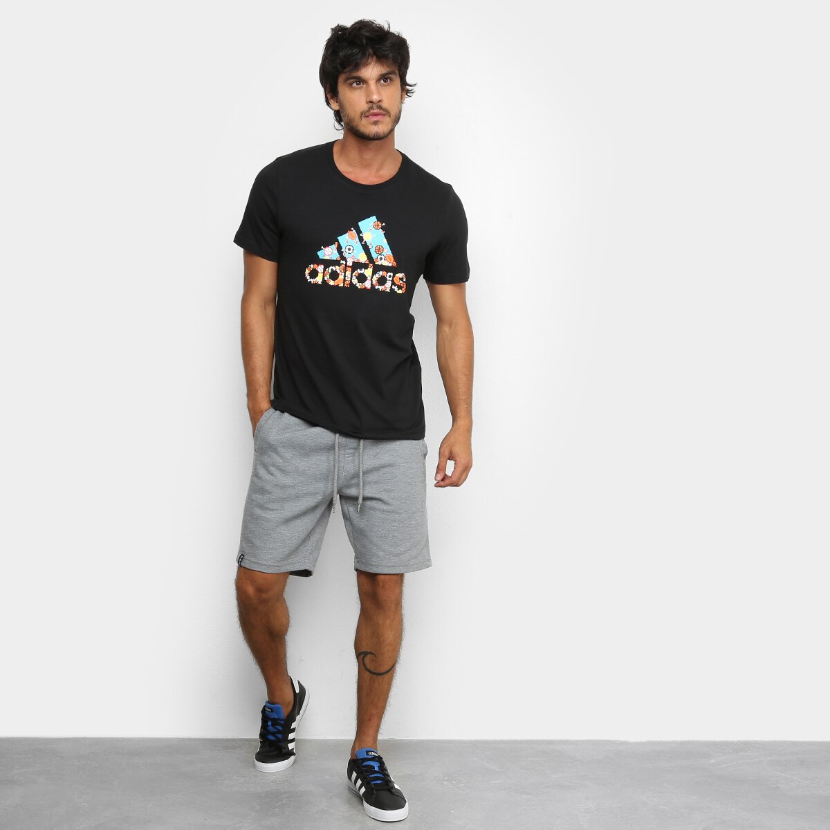 conjunto adidas masculino short e blusa