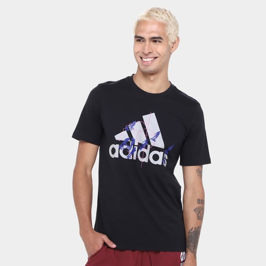 Camiseta Adidas Basquete Motion Masculina - Preto Menor preço em Camiseta Adidas Basquete Motion Masculina - Preto