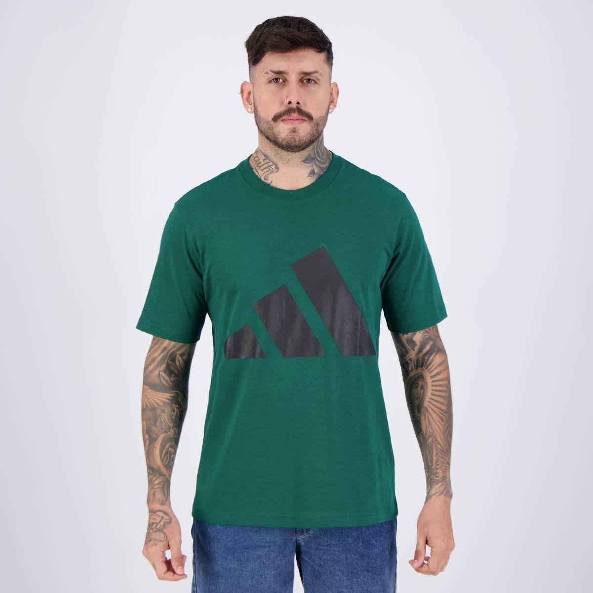 Camiseta Adidas Big Logo Verde e Preta