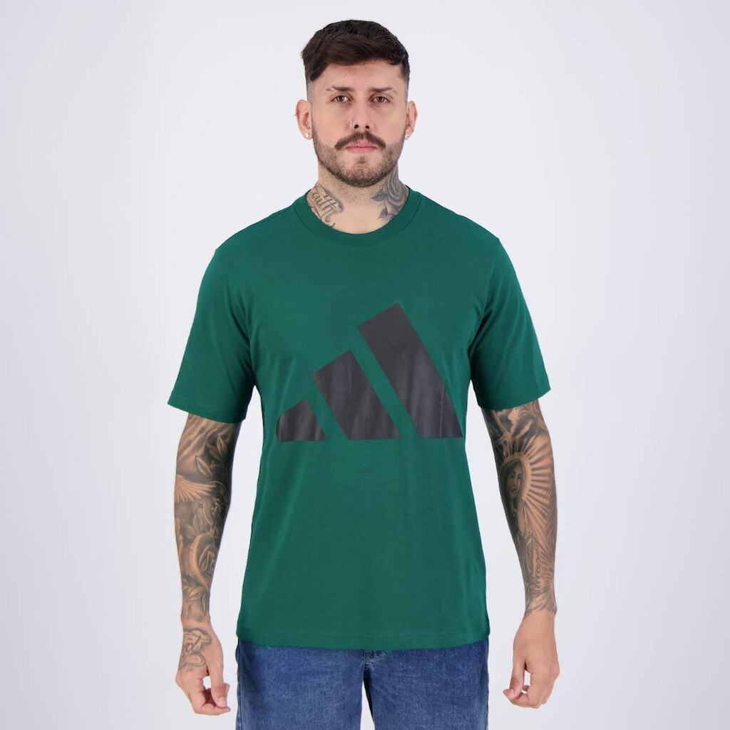 Camiseta Adidas Big Logo Verde e Preta