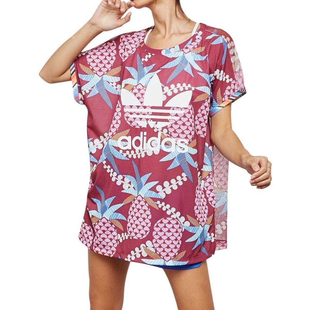 Camiseta Adidas Boxy Tee Colors - Colorido | Netshoes